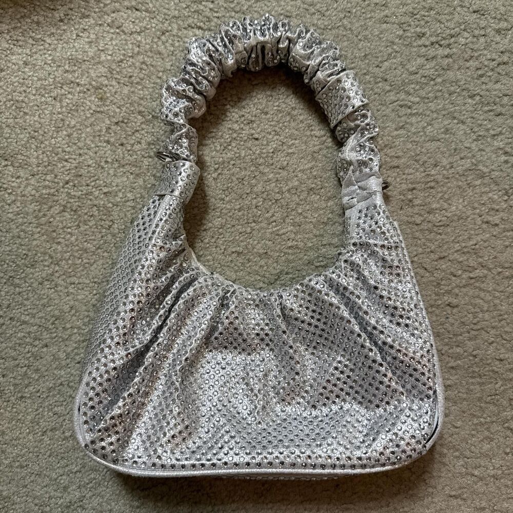 Silver rhinestone purse